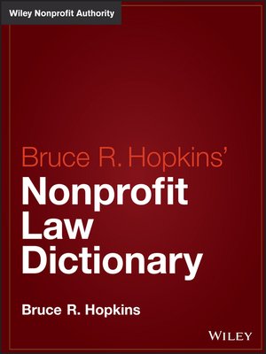 cover image of Hopkins' Nonprofit Law Dictionary